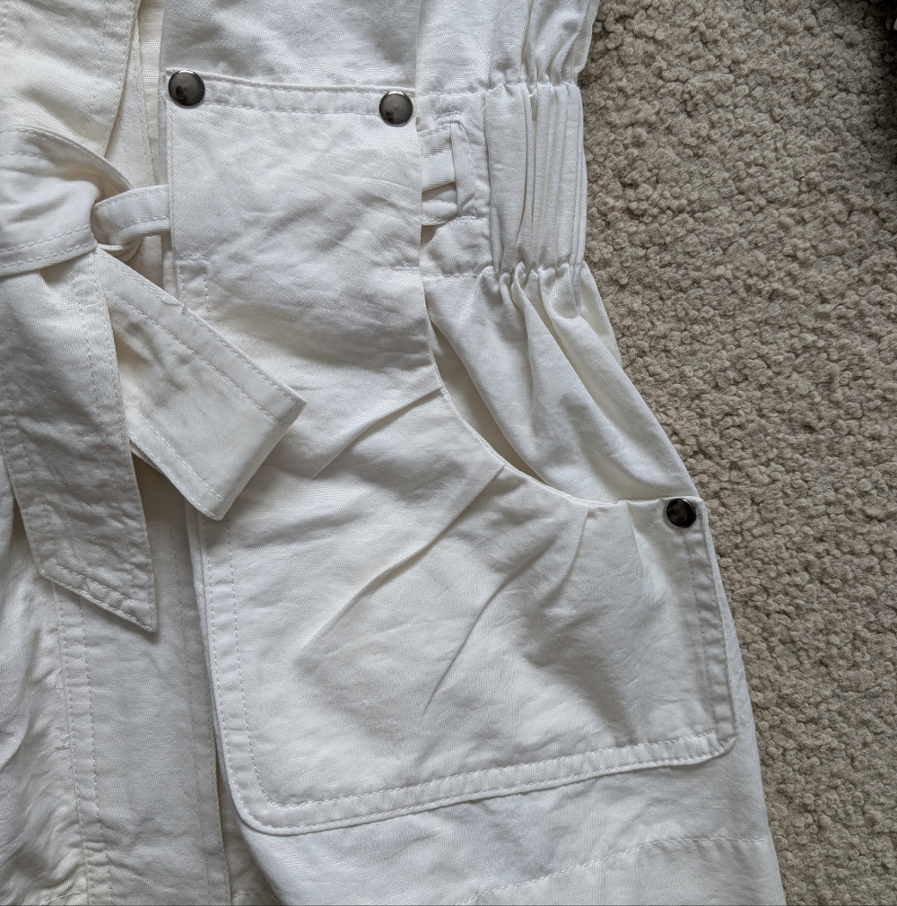 Luii White High Collar Half Sleeve Jacket Size Small - Picture 7 of 11